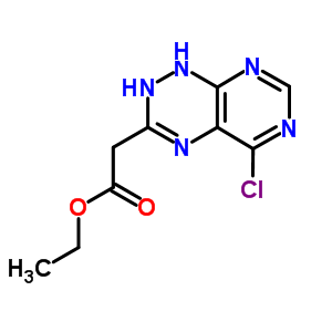 Pyrimido[5,4-e]-1,2,4-triazine-3-aceticacid, 5-chloro-1,2-dihydro-, ethyl ester Structure,30855-43-7Structure