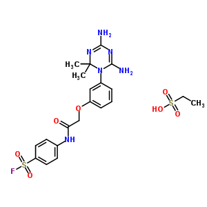 4-[[2-[3-(4,6-Diamino-2,2-dimethyl-1,3,5-triazin-1-yl)phenoxy]acetyl]amino]benzenesulfonyl fluoride Structure,30885-63-3Structure