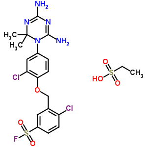 4-Chloro-3-[[2-chloro-4-(4,6-diamino-2,2-dimethyl-1,3,5-triazin-1-yl)phenoxy]methyl]benzenesulfonyl fluoride Structure,31116-49-1Structure