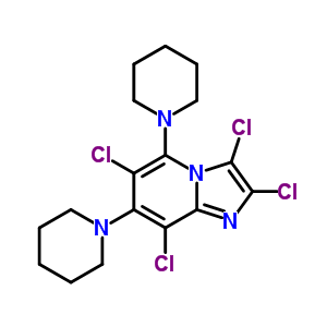 Imidazo[1,2-a]pyridine,2,3,6,8-tetrachloro-5,7-di-1-piperidinyl- Structure,31409-08-2Structure