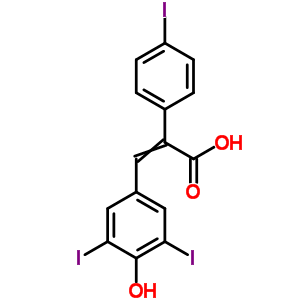 3-(4-Hydroxy-3,5-diiodo-phenyl)-2-(4-iodophenyl)prop-2-enoic acid Structure,3163-81-3Structure