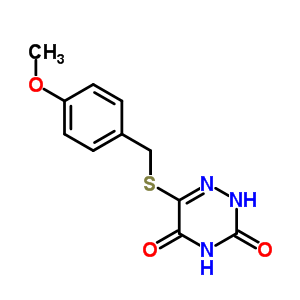 6-[(4-Methoxyphenyl)methylsulfanyl]-2h-1,2,4-triazine-3,5-dione Structure,32331-09-2Structure