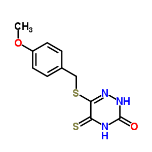 6-[(4-Methoxyphenyl)methylsulfanyl]-5-sulfanylidene-2h-1,2,4-triazin-3-one Structure,32331-14-9Structure