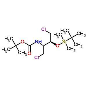 2S-t-butyldimethylsilyloxy-3r-(t-boc)-amino-1,4-dichlorobutane Structure,326480-00-6Structure