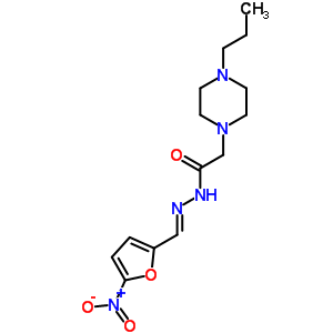 5-Nitro-2-furaldehyde (4-propyl-1-piperazinylacetyl)hydrazone Structure,33165-18-3Structure