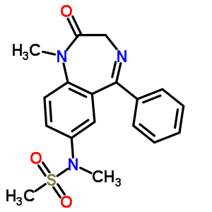 1,3-Dihydro-1-methyl-7-(n-methylmethylsulfonylamino)-5-phenyl-2h-1,4-benzodiazepin-2-one Structure,33211-51-7Structure