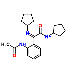 Benzeneacetamide,2-(acetylamino)-n-cyclopentyl-a-(cyclopentylimino)- Structure,33306-17-1Structure