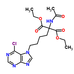 2-乙酰基氨基-2-[4-(6-氯嘌呤-7-基)丁基]丙二酸二乙酯结构式_33365-71-8结构式