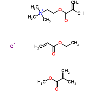 2-甲基-2-丙烯酸甲酯与2-丙烯酸乙酯和N,N,N-三甲基-2-[(2-甲基-2-丙烯酰基)氧]乙铵氯化物的聚合物结构式_33434-24-1结构式