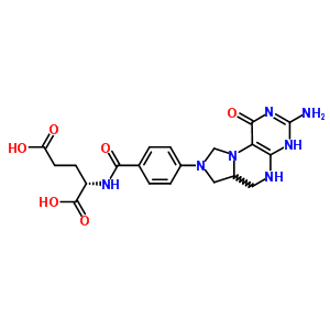 N-[4-(3-氨基-1,2,5,6,6A,7-六氢-1-氧代咪唑并[1,5-f]蝶啶-8(9H)-基)苯甲酰基]-L-谷氨酸结构式_3432-99-3结构式