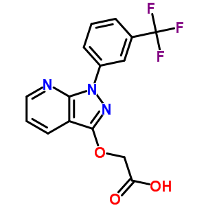 [[1-[3-(Trifluoromethyl)phenyl ]-1h-pyrazolo[3,4-b]pyridin-3-yl ]oxy]acetic acid Structure,34580-64-8Structure