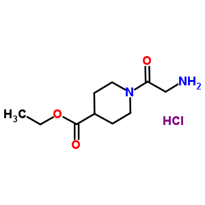 1-(2-氨基乙酰基)-哌啶-4-羧酸乙酯 盐酸盐结构式_345954-49-6结构式