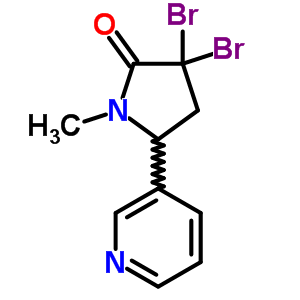 3,3-二溴-1-甲基-5-(3-吡啶)-2-吡咯烷酮结构式_3471-04-3结构式