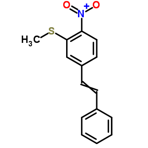 Benzene,2-(methylthio)-1-nitro-4-(2-phenylethenyl)- Structure,35717-49-8Structure