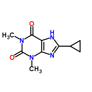 1H-purine-2,6-dione,8-cyclopropyl-3,9-dihydro-1,3-dimethyl- Structure,35873-47-3Structure