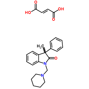 1,3-Dihydro-3-methyl-3-phenyl-1-(1-piperidinylmethyl)-2h-indol-2-one (z)-2-butenedioate Structure,37129-45-6Structure