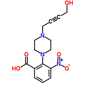 2-[4-(4-羟基-2-丁炔)哌嗪-1-基]-3-硝基苯甲酸结构式_374063-97-5结构式