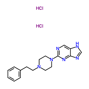 9H-purine,2-(4-phenethyl-1-piperazinyl)-,dihydrochloride Structure,37424-75-2Structure