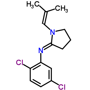 Pyrrolidine,2-((2,5-dichlorophenyl)imino)-1-(2-methyl-1-propenyl)- Structure,37425-83-5Structure