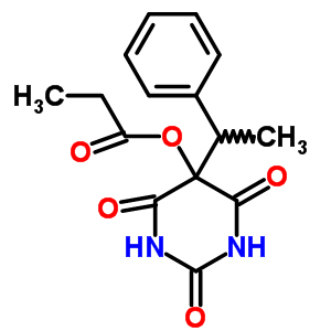 5-(1-苯基乙基)-5-丙酰基氧基巴比妥酸结构式_37431-38-2结构式