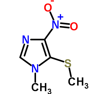 1-Methyl-5-methylsulfanyl-4-nitro-imidazole Structure,37527-30-3Structure