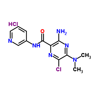 3-Amino-6-chloro-5-dimethylamino-n-2-pyridinylpyrazinecarboxamide hydrochloride Structure,37804-11-8Structure