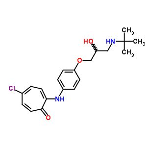 5-Chloro-2-[[4-[3-[(1,1-dimethylethyl)amino]-2-hydroxypropoxy]phenyl ]amino]-2,4,6-cycloheptatrien-1-one Structure,38767-88-3Structure