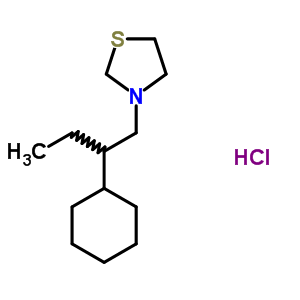 Thiazolidine,3-(2-cyclohexylbutyl)-,hydrochloride Structure,38920-83-1Structure