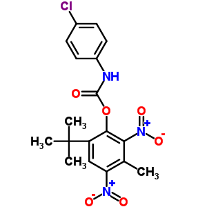 (3-Methyl-2,4-dinitro-6-tert-butyl-phenyl) n-(4-chlorophenyl)carbamate Structure,39030-65-4Structure