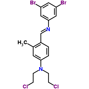 N,N-双(2-氯乙基)-4-[(3,5-二溴苯基)亚氨基甲基]-3-甲基-苯胺结构式_40212-15-5结构式