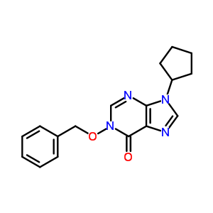 6H-purin-6-one,9-cyclopentyl-1,9-dihydro-1-(phenylmethoxy)- Structure,40281-69-4Structure