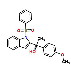 1-[1-(Benzenesulfonyl)indol-2-yl]-1-(4-methoxyphenyl)ethanol Structure,40899-88-5Structure