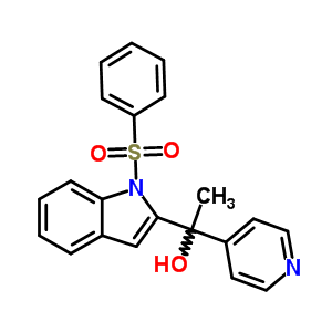 1H-indole-2-methanol, alpha-methyl-1-(phenylsulfonyl)-alpha-4-pyridinyl- Structure,40899-89-6Structure