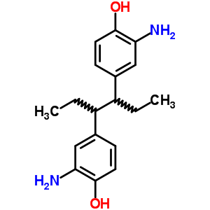 2-氨基-4-[4-(3-氨基-4-羟基-苯基)-3-己基]苯酚结构式_41172-52-5结构式