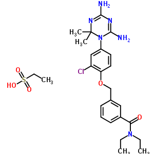 3-[[2-Chloro-4-(4,6-diamino-2,2-dimethyl-1,3,5-triazin-1-yl)phenoxy]methyl]-n,n-diethyl-benzamide Structure,41191-05-3Structure