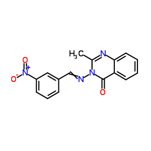 4(3H)-quinazolinone,2-methyl-3-[[(3-nitrophenyl)methylene]amino]- Structure,41332-42-7Structure