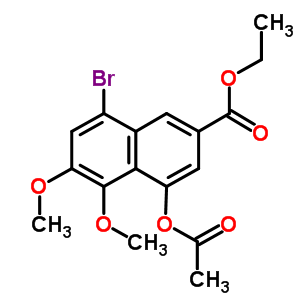 4-(Acetyloxy)-8-bromo-5,6-dimethoxy-2-naphthalenecarboxylic acid ethyl ester Structure,4147-31-3Structure