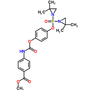 Benzoicacid, 4-[[[4-[[bis(2,2-dimethyl-1-aziridinyl)phosphinyl]oxy]phenoxy]carbonyl]amino]-,methyl ester Structure,41920-56-3Structure