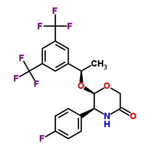 (5S,6r)-6-{(1r)-1-[3,5-bis(trifluoromethyl)phenyl]ethoxy}-5-(4-fluorophenyl)-3-morpholinone Structure,419574-04-2Structure