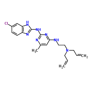 N-2-(6-chloro-1h-benzoimidazol-2-yl)-n-4-(2-diallylamino-ethyl)-6-methyl-pyrimidine-2,4-diamine Structure,42388-75-0Structure