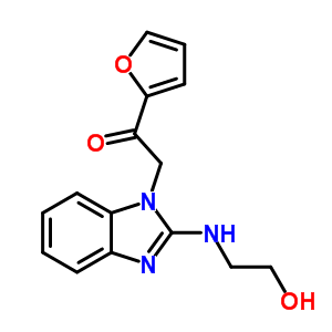 1-呋喃-2-基-2-[2-(2-羟基-乙基氨基)-苯并咪唑-1-基]-乙酮结构式_435345-13-4结构式