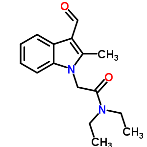 N,N-二乙基-2-(3-甲酰基-2-甲基-吲哚-1-基)-乙酰胺结构式_436087-08-0结构式