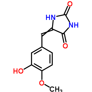 5-[(3-Hydroxy-4-methoxy-phenyl)methylidene]imidazolidine-2,4-dione Structure,4368-00-7Structure