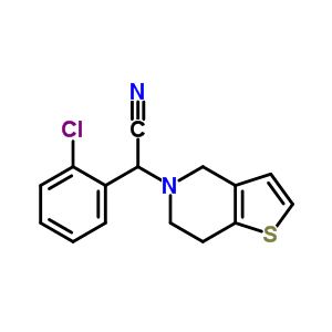 (+/-)-Rac-2-(2-氯苯基)-(6,7-二氢-4H-噻吩并[3,2-c]吡啶-5-基)乙腈结构式_444728-11-4结构式