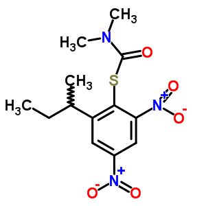 Carbamic acid,dimethylthio-, s-(2-sec-butyl-4,6-dinitrophenyl) ester (7ci,8ci) Structure,4665-24-1Structure