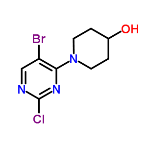 1-(5-溴-2-氯嘧啶-4-基)哌啶-4-醇结构式_477593-22-9结构式