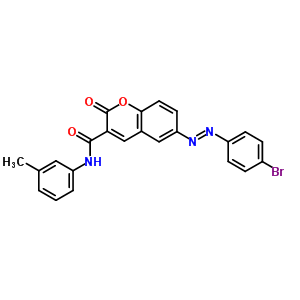 6-(4-Bromophenyl)diazenyl-n-(3-methylphenyl)-2-oxo-chromene-3-carboxamide Structure,4916-58-9Structure