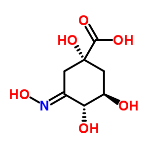 (1s,3r,4r,5e)-(9ci)-1,3,4-三羟基-5-(羟基亚氨基)-环己烷羧酸结构式_494211-80-2结构式