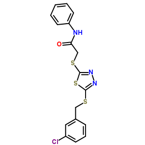 2-[5-(3-氯苄基硫代)-1,3,4-噻二唑-2-硫代]-N-苯乙酰胺结构式_494763-23-4结构式