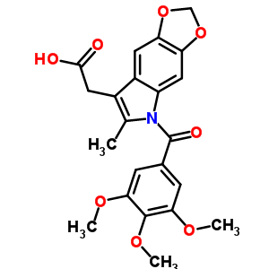 6-Methyl-5-(3,4,5-trimethoxybenzoyl)-5h-1,3-dioxolo[4,5-f]indole-7-acetic acid Structure,50332-06-4Structure